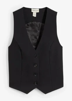 bonprix bonprix Esenciales|Chaquetas Y Abrigos>Chaleco corto de traje Negro