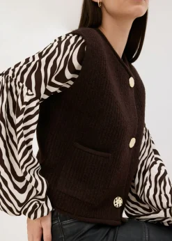 Mujer bonprix bonprix Chaleco de punto con botones decorativos