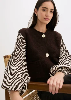 Mujer bonprix bonprix Chaleco de punto con botones decorativos