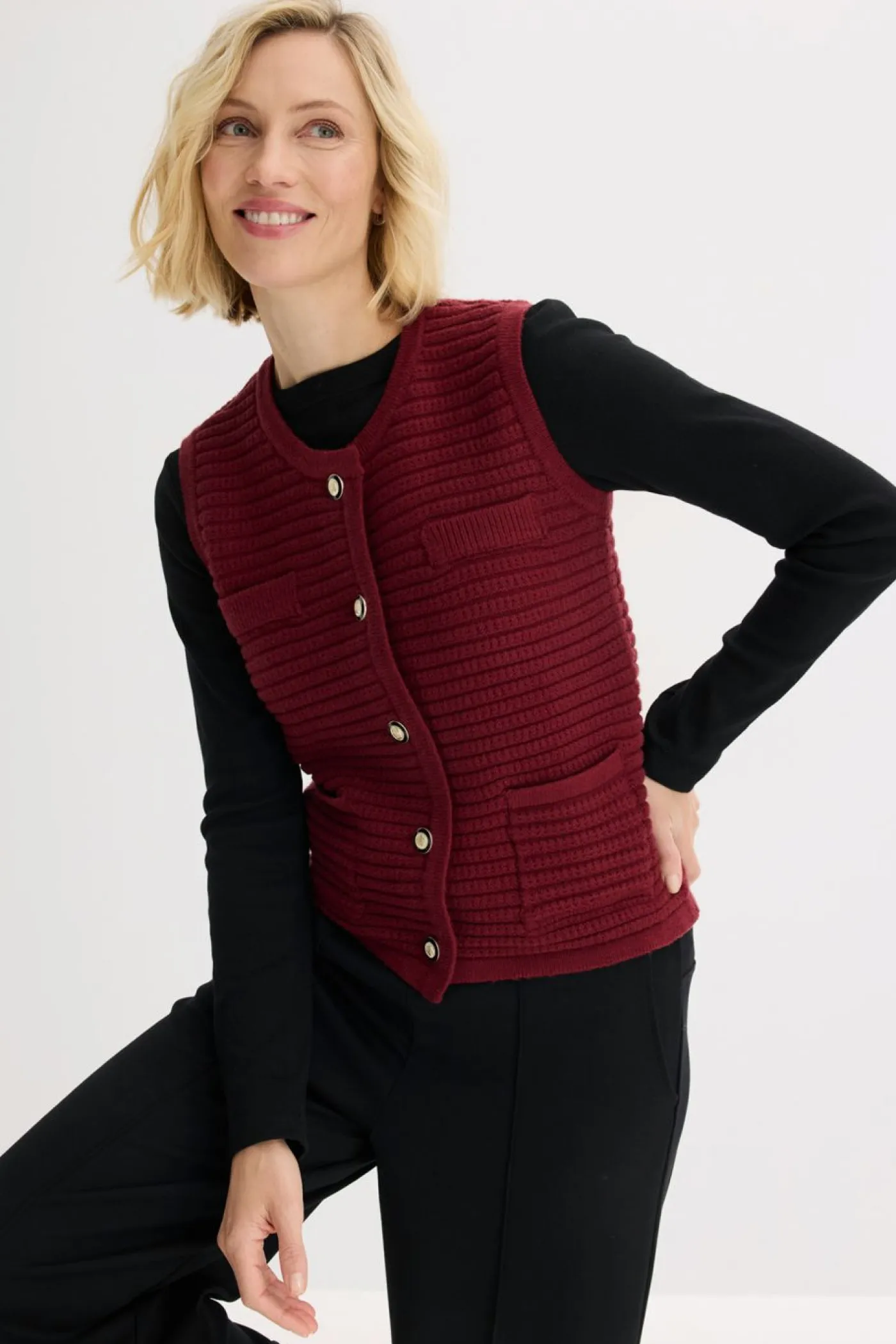 Mujer bonprix bonprix Chaleco de punto con contenido de viscosa