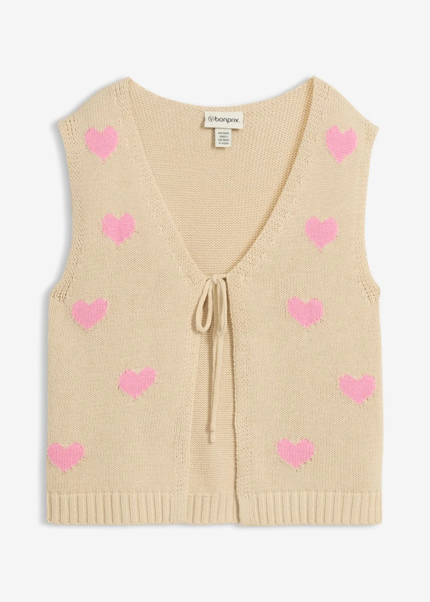 bonprix bonprix Chaquetas Y Abrigos|Ropa De Punto>Chaleco de punto de mezcla de algodón arena claro-rosa