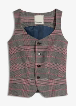 bonprix bonprix Chaquetas Y Abrigos>Chaleco de traje marrón-beige a cuadros