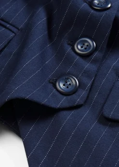 bonprix bonprix Chaquetas Y Abrigos>Chaleco de traje de mezcla de viscosa azul marino rayas verticales