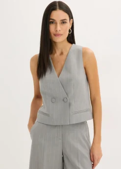 Mujer bonprix bonprix Chaleco de traje de raya diplomática