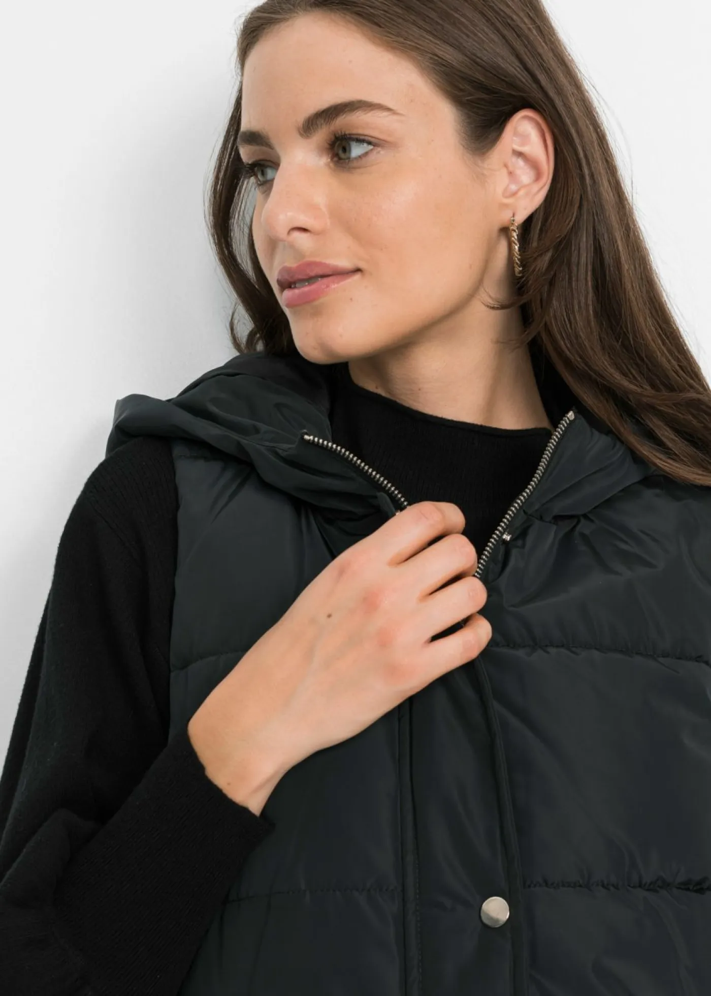 Mujer bonprix bonprix Chaleco guateado con capucha