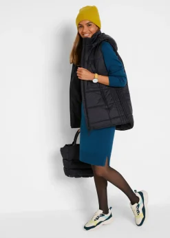 Mujer bonprix bonprix Chaleco guateado con capucha desmontable