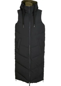 bonprix bonprix Chaquetas Y Abrigos>Chaleco guateado reversible de poliéster reciclado con capucha Negro-verde oliva