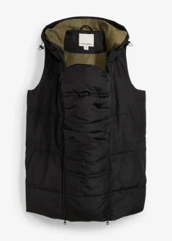 bonprix bonprix Premamá>Chaleco premamá 3 en 1 repelente al agua con inserto de porteo Negro-verde oliva oscuro