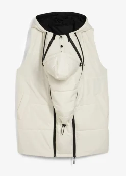 bonprix bonprix Premamá>Chaleco premamá forrado 4 en 1 con función reversible e inserto de porteo Beige-negro