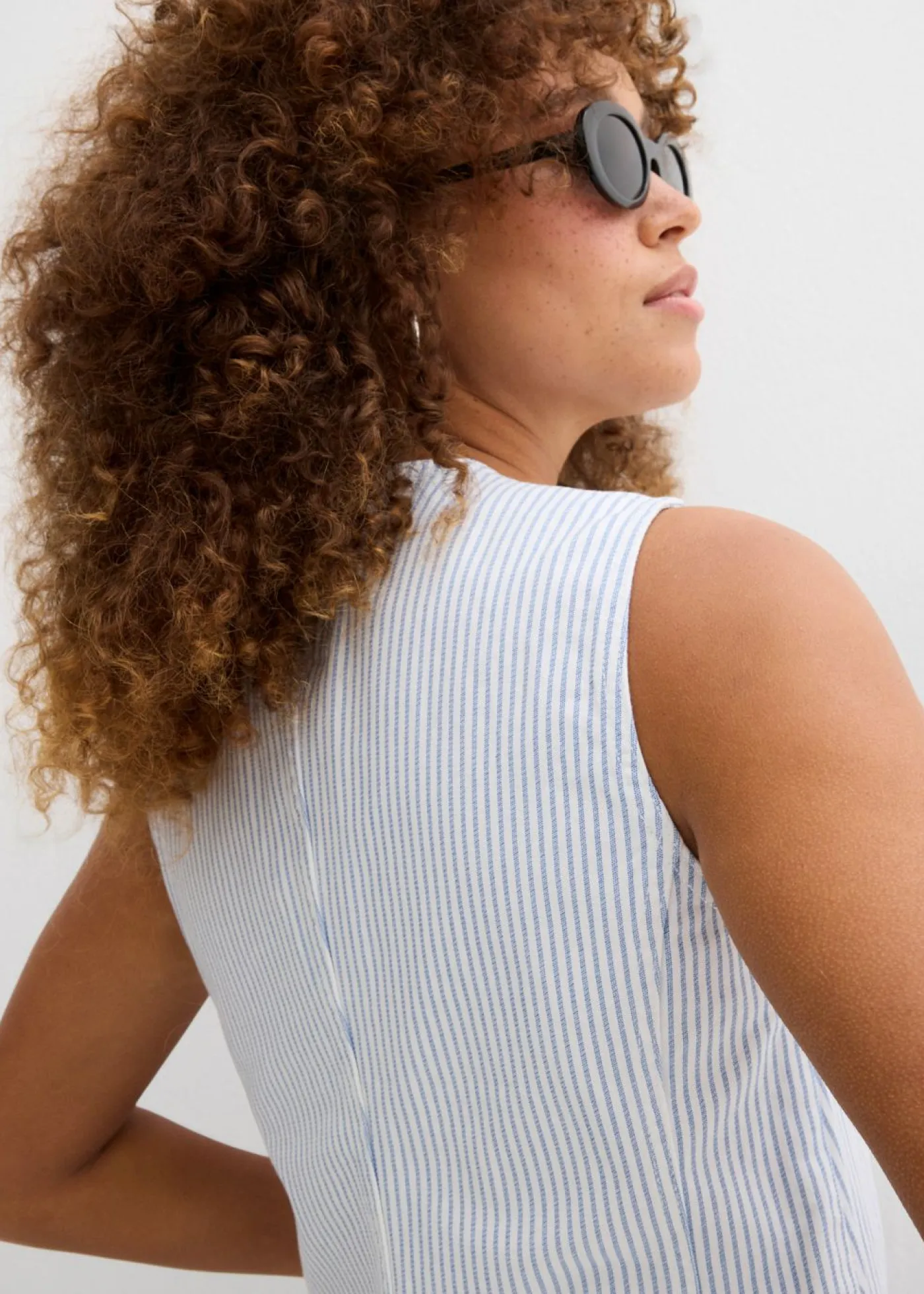 bonprix bonprix Chaquetas Y Abrigos>Chaleco vaquero a rayas blanco con rayas