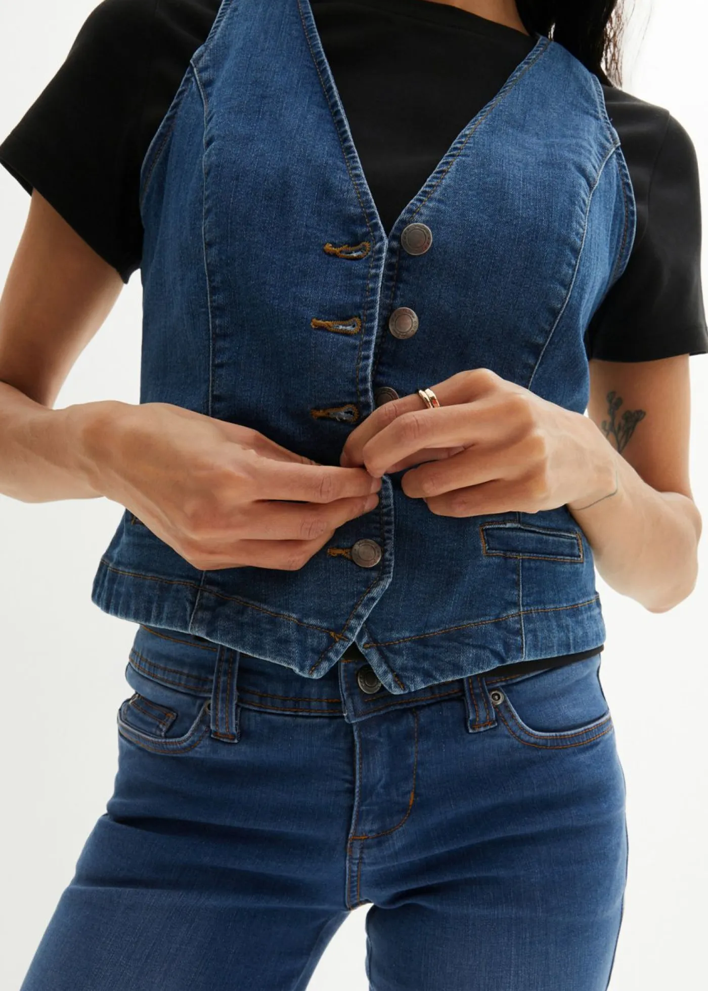 bonprix bonprix Chaquetas Y Abrigos>Chaleco vaquero elástico Denim