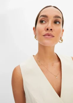 Mujer bonprix bonprix Chaleco y pantalón corto de mezcla de lino