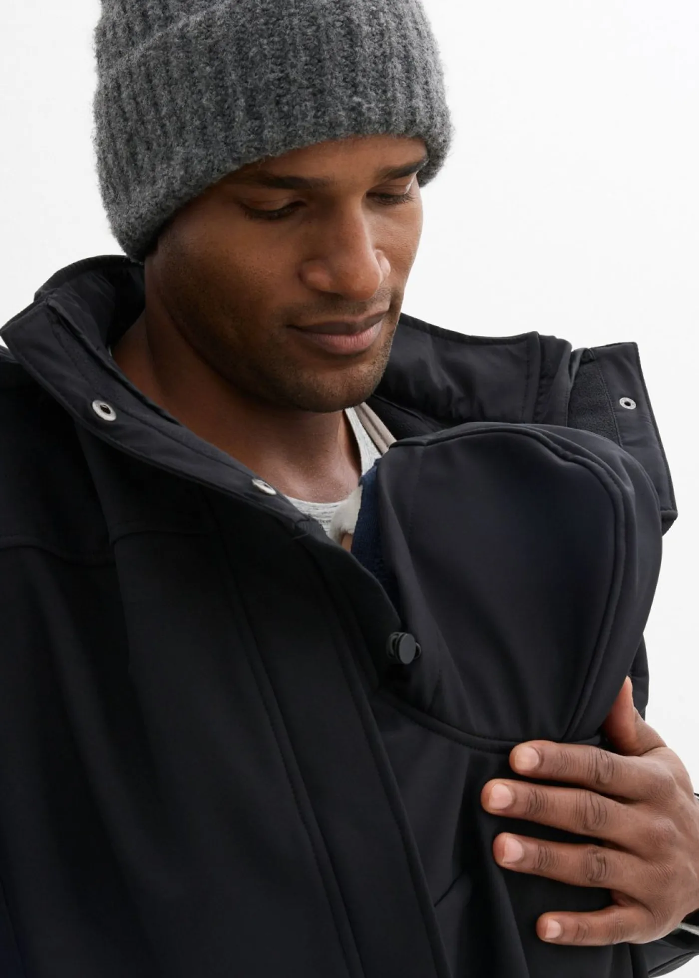 bonprix bonprix Premamá>Chaqueta 3 en 1 con función de porteo en la parte delantera y trasera para hombres Negro