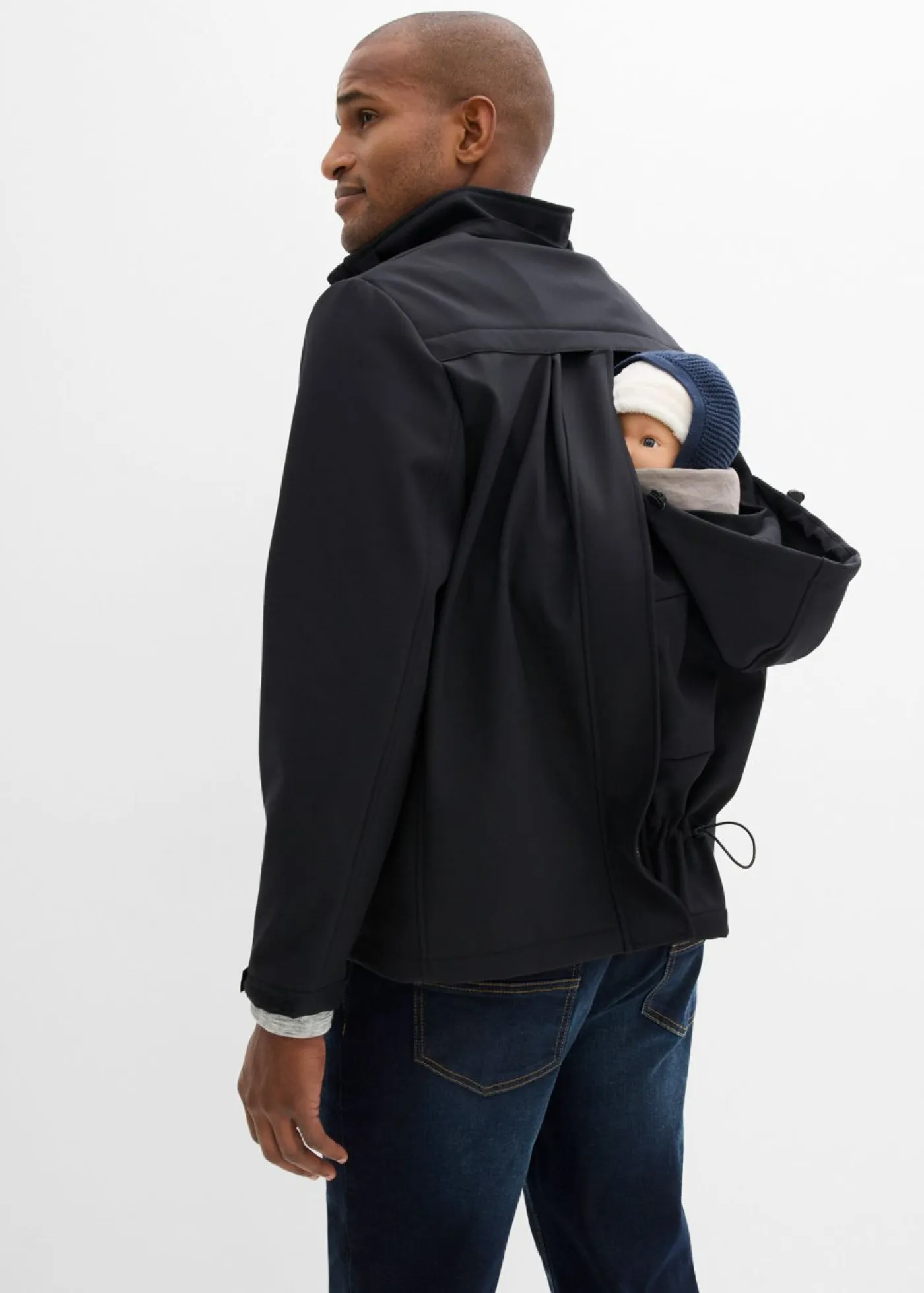 bonprix bonprix Premamá>Chaqueta 3 en 1 con función de porteo en la parte delantera y trasera para hombres Negro