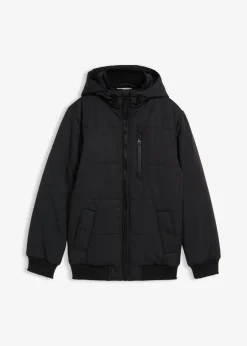 bonprix bonprix Ropa 9 A 16 Años·Chaquetas Y Ropa Outdoor>Chaqueta acolchada de invierno tipo cazadora con capucha Negro