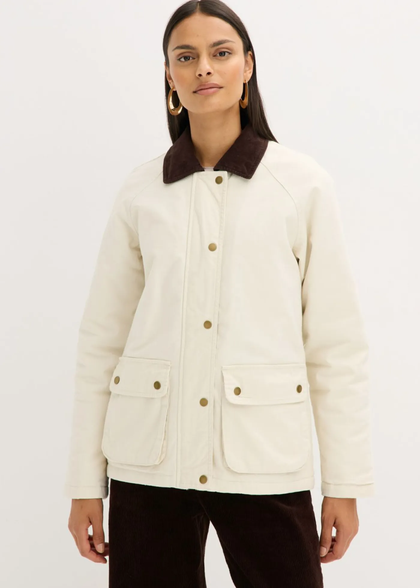 bonprix bonprix Chaquetas Y Abrigos>Chaqueta acolchada de sarga Beige natural