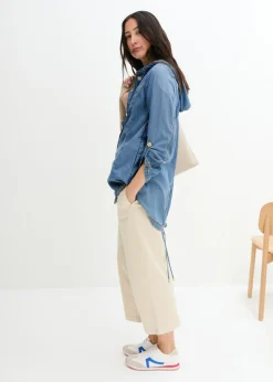 Mujer bonprix bonprix Chaqueta camisera con lino refrescante