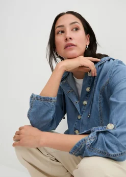 Mujer bonprix bonprix Chaqueta camisera con lino refrescante