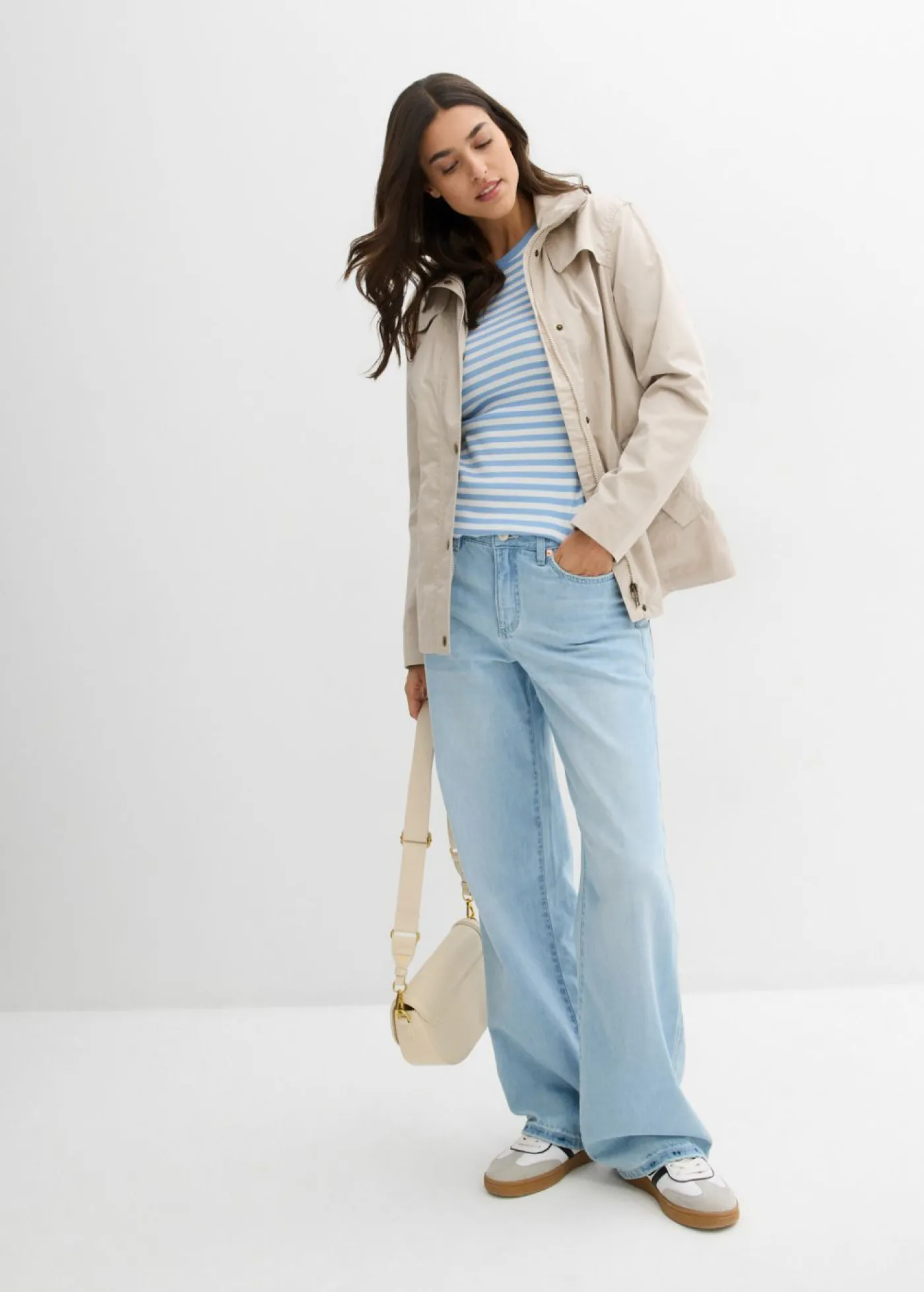 bonprix bonprix Chaquetas Y Abrigos>Chaqueta con cuello alto gris piedra