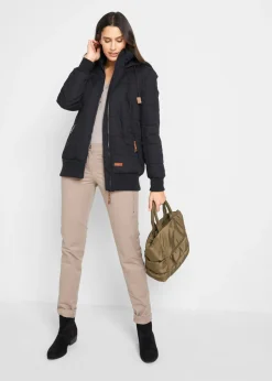 Mujer bonprix bonprix Chaqueta con detalles de piel sintética para exteriores