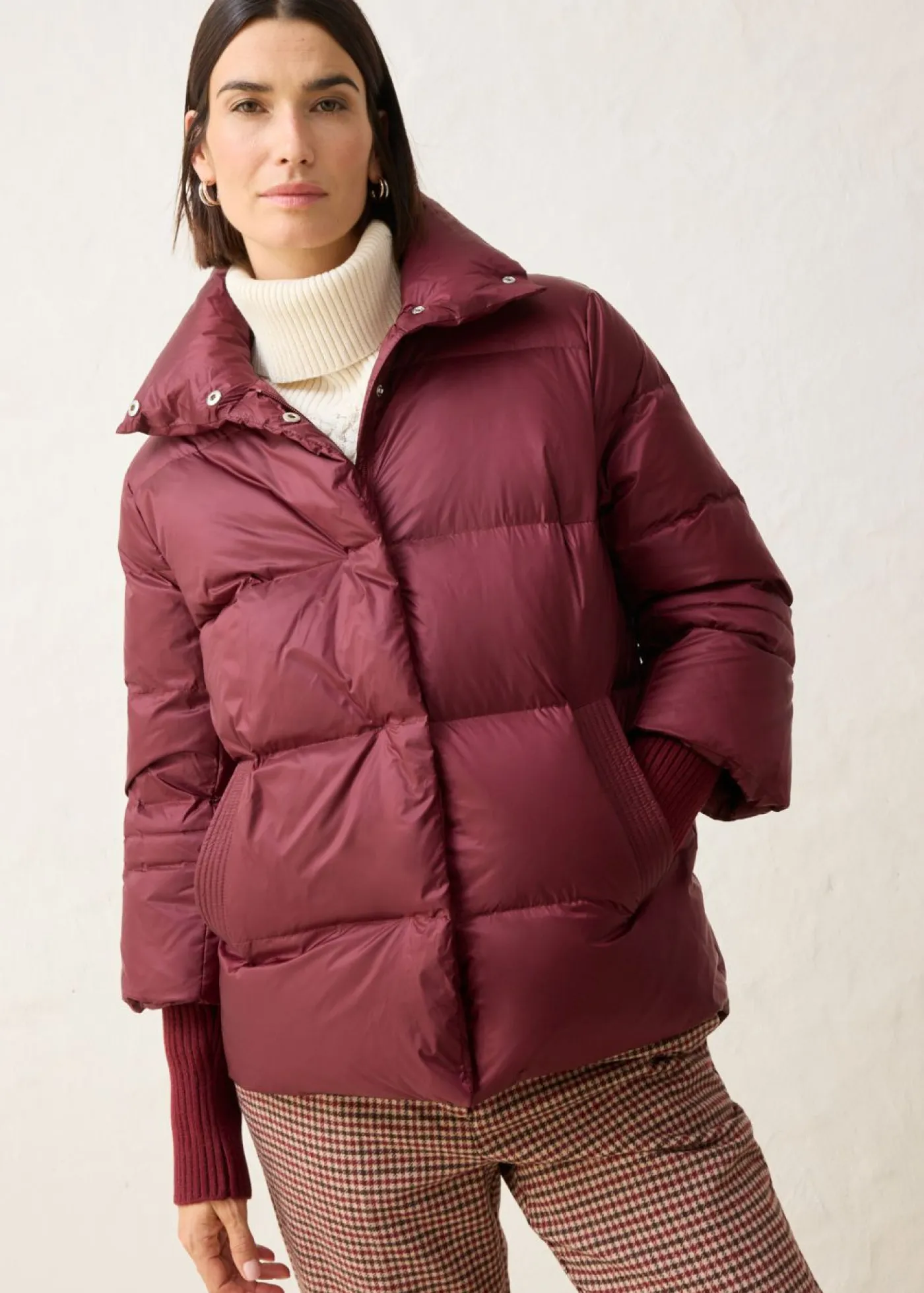 bonprix bonprix Premium|Chaquetas Y Abrigos>Chaqueta con plumón reciclado y mangas de punto mora oscuro