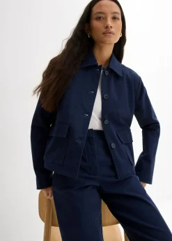 Mujer bonprix bonprix Chaqueta corta de entretiempo de mezcla de algodón orgánico elástico