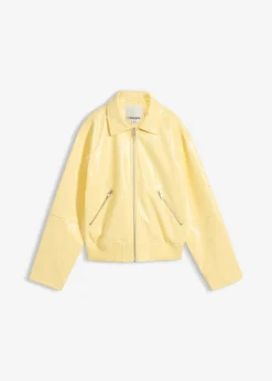 bonprix bonprix Chaquetas Y Abrigos|Novedades>Chaqueta corta de piel sintética Amarillo claro