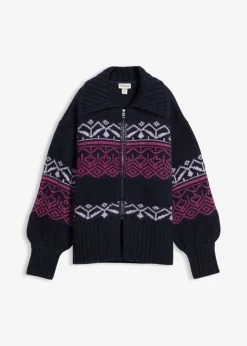 Mujer bonprix bonprix Chaqueta corta de punto con patrón nórdico