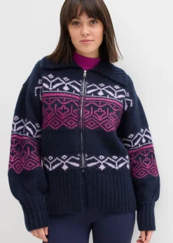 Mujer bonprix bonprix Chaqueta corta de punto con patrón nórdico