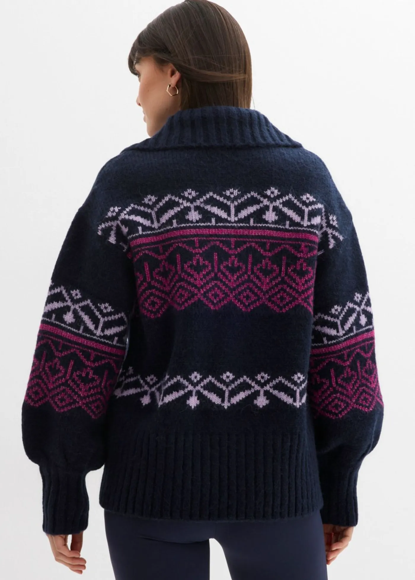 Mujer bonprix bonprix Chaqueta corta de punto con patrón nórdico