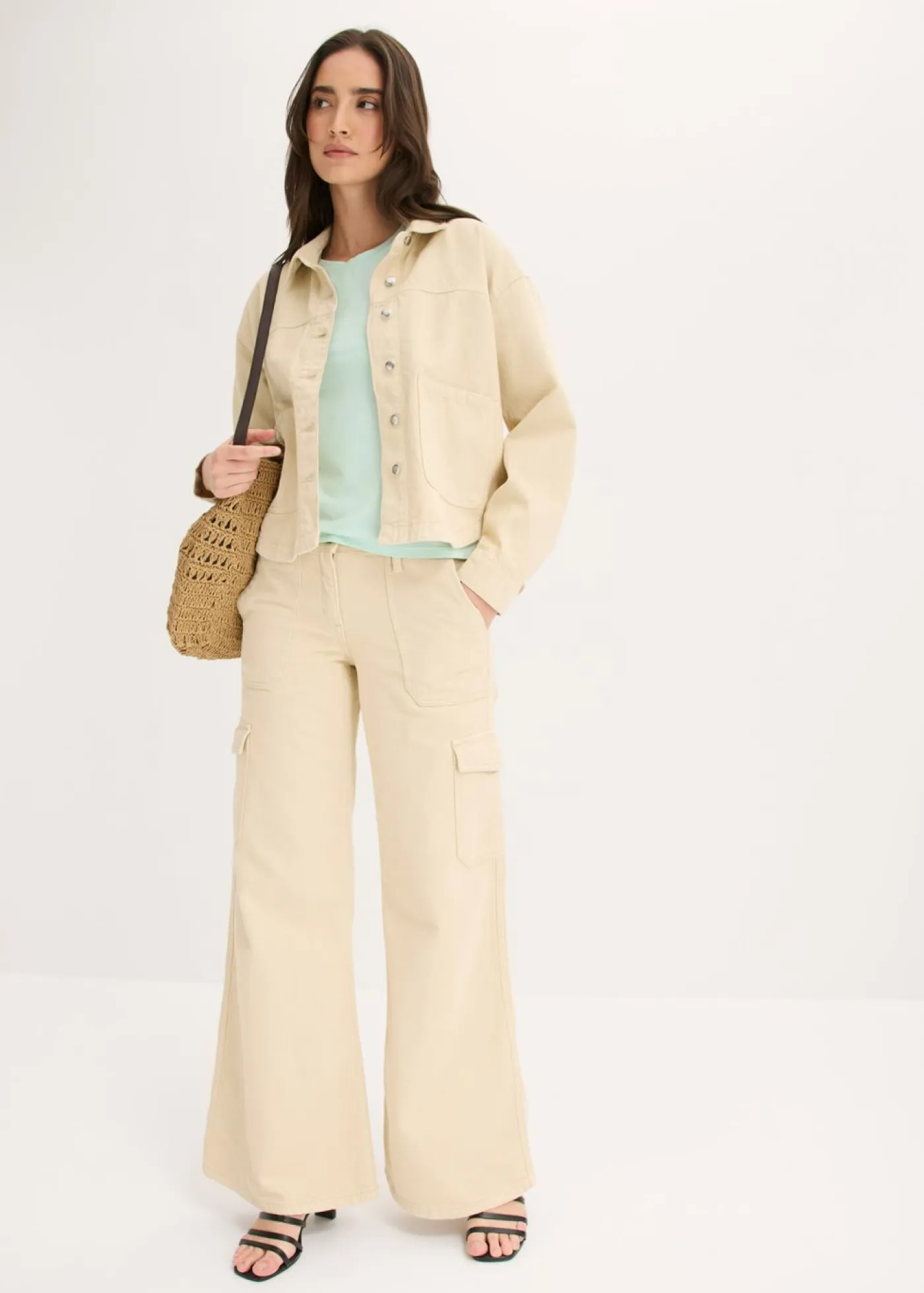 bonprix bonprix Chaquetas Y Abrigos|Novedades>Chaqueta de algodón puro Arena claro