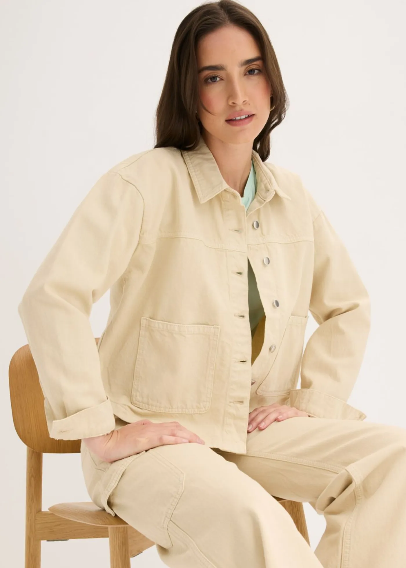 bonprix bonprix Chaquetas Y Abrigos|Novedades>Chaqueta de algodón puro Arena claro