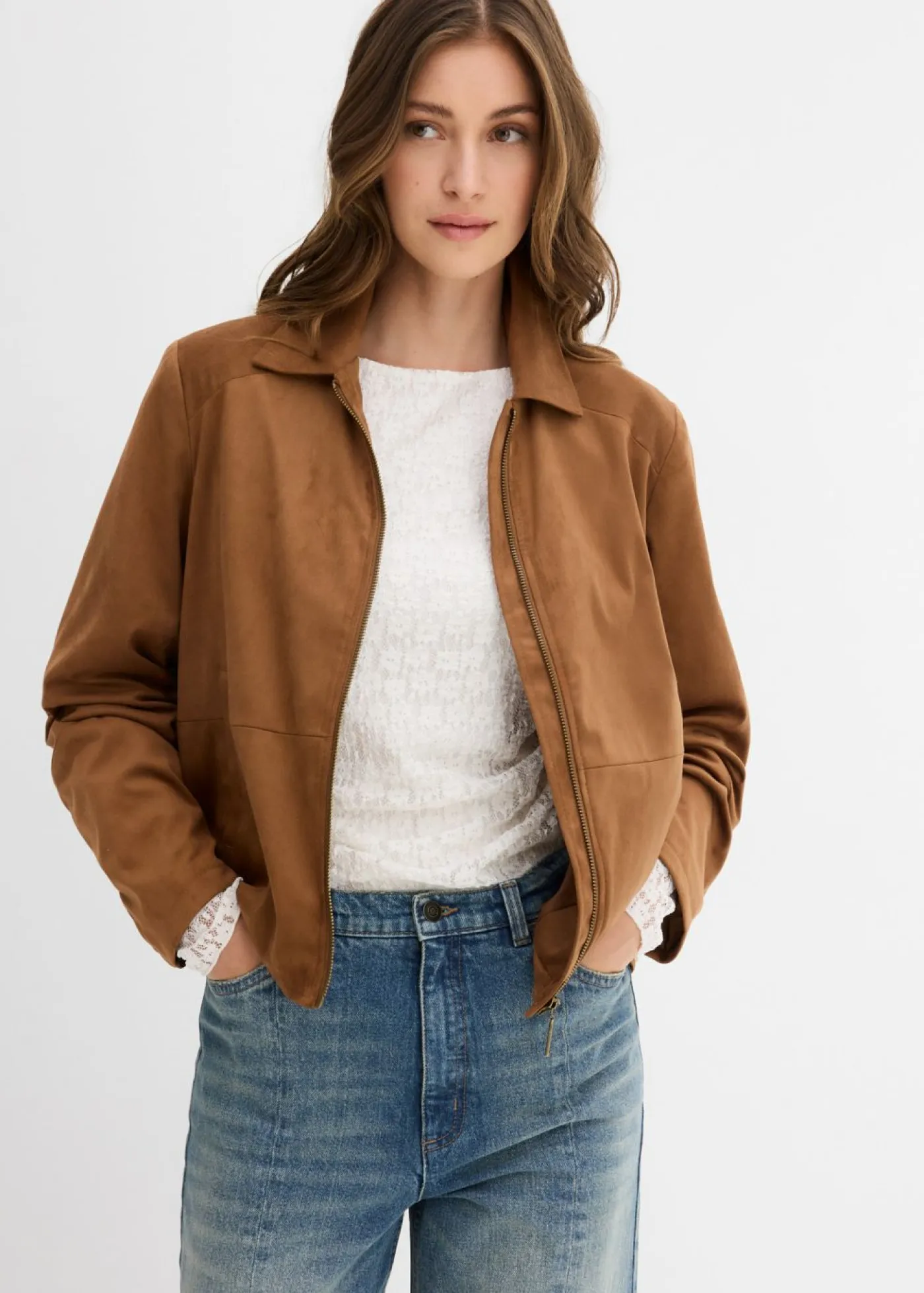 Mujer bonprix bonprix Chaqueta de ante sintético