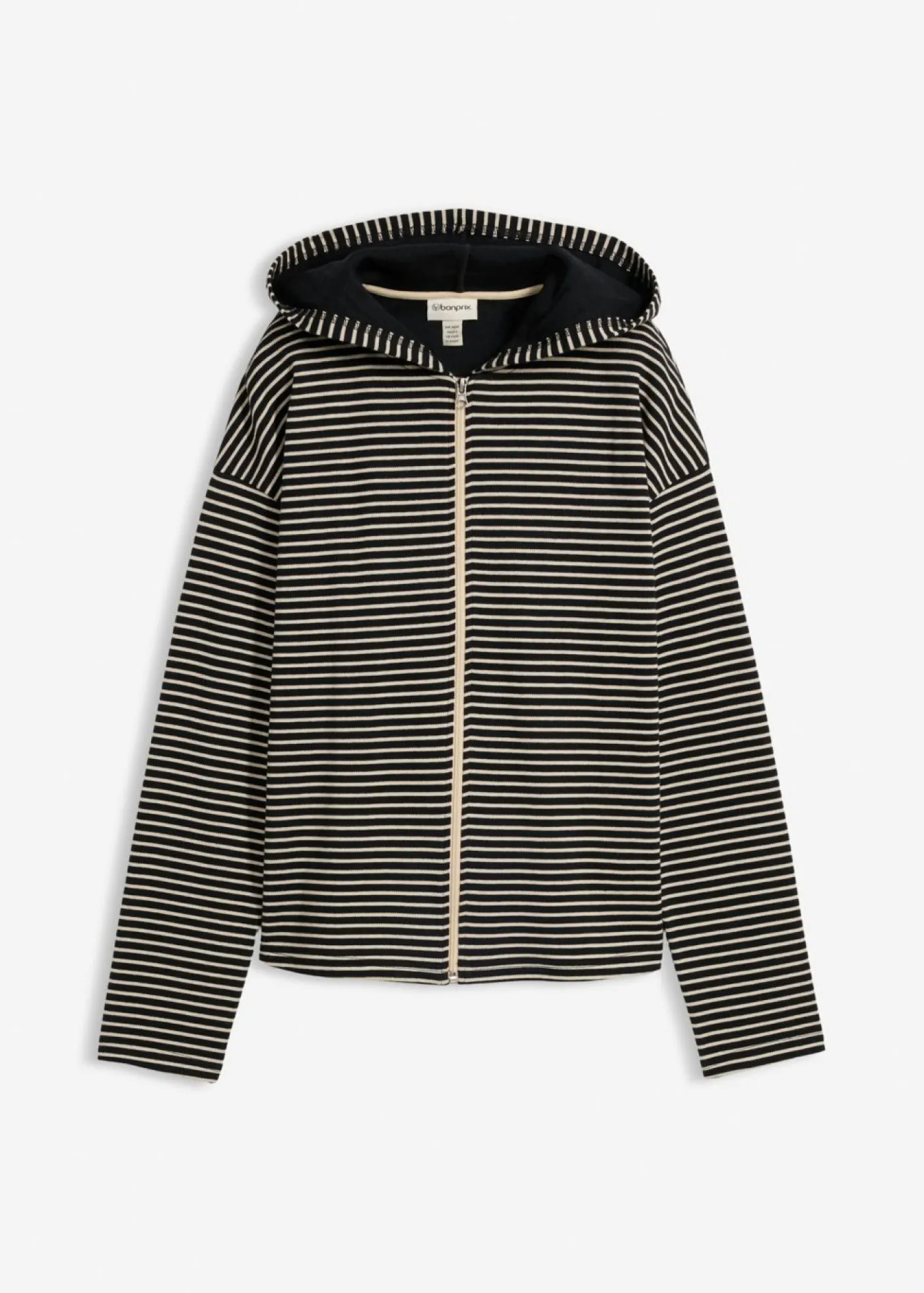 Mujer bonprix bonprix Chaqueta de chándal a rayas de mezcla de algodón