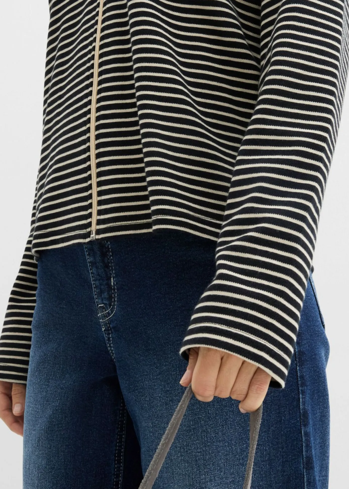 Mujer bonprix bonprix Chaqueta de chándal a rayas de mezcla de algodón