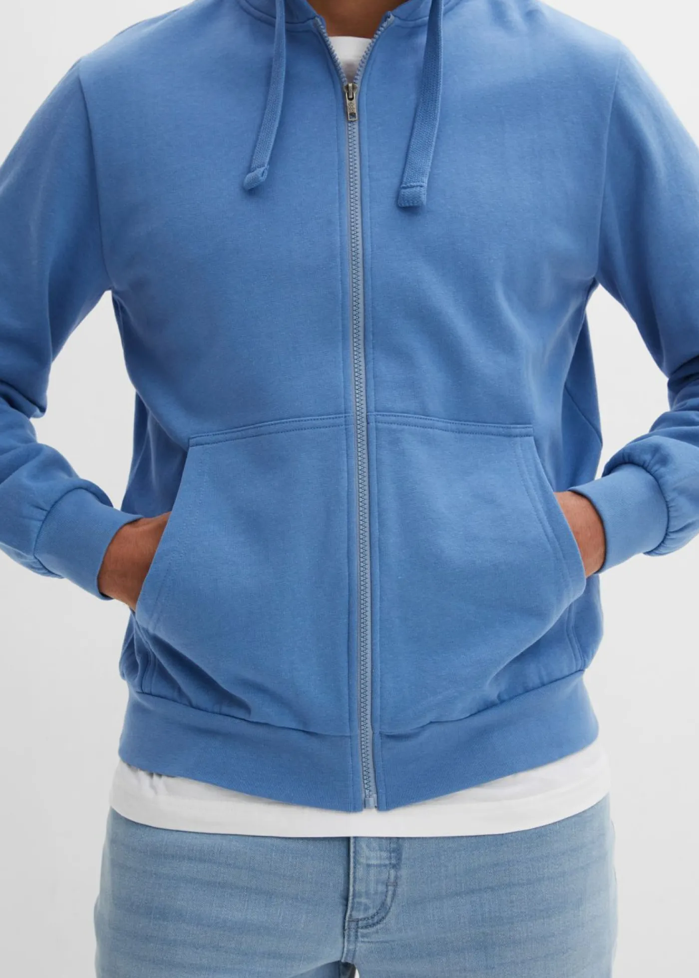 bonprix bonprix Básicos En Rebajas|Ropa Deportiva>Chaqueta de chándal con capucha, regular fit Azul cristal