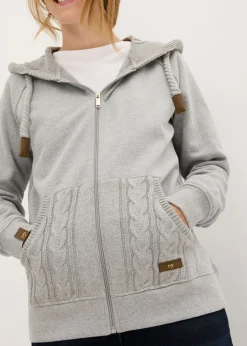 Mujer bonprix bonprix Chaqueta de chándal con capucha de punto y bolsillo