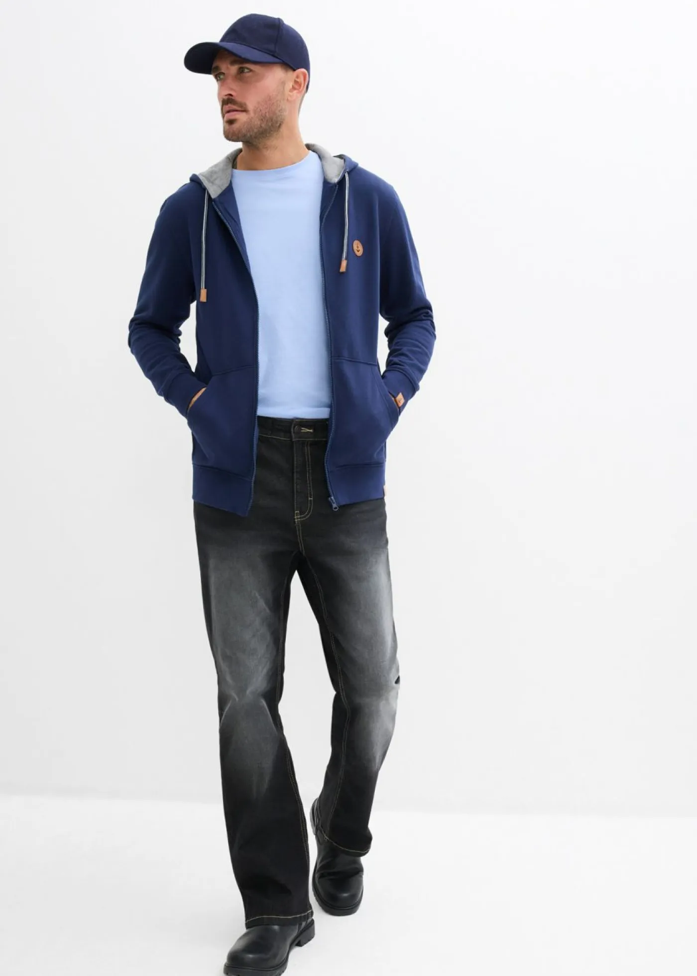 Hombre bonprix bonprix Chaqueta de chándal con capucha de algodón orgánico