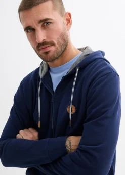 Hombre bonprix bonprix Chaqueta de chándal con capucha de algodón orgánico