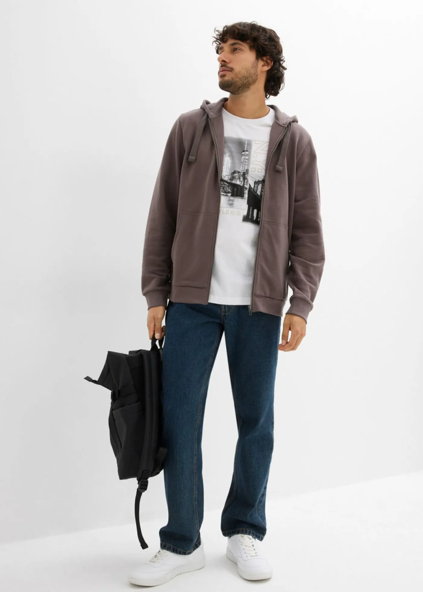 Hombre bonprix bonprix Chaqueta de chándal con capucha, regular fit