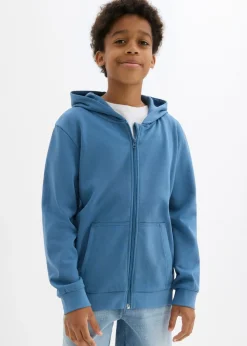 bonprix bonprix Ropa 9 A 16 Años·Sudaderas Y Jerséis>Chaqueta de chándal con capucha en suave mezcla de algodón verde mar