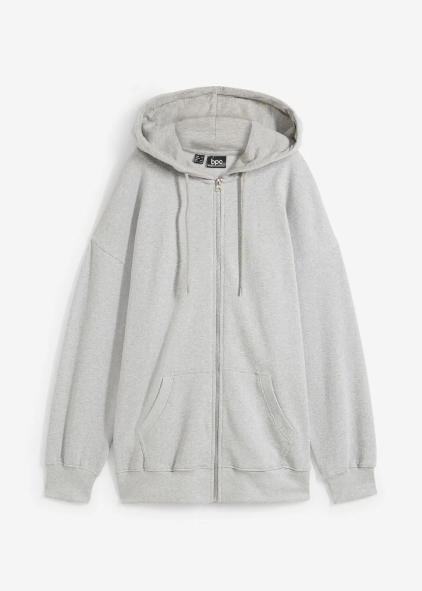 bonprix bonprix Ropa Cómoda>Chaqueta de chándal con capucha Gris claro jaspeado