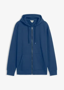 bonprix bonprix Básicos En Rebajas|Ropa Deportiva>Chaqueta de chándal de algodón puro con capucha y corte holgado Azul marino profundo