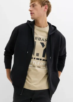 bonprix bonprix Básicos En Rebajas|Ropa Deportiva>Chaqueta de chándal de algodón puro con capucha y corte holgado Azul marino profundo