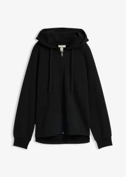 bonprix bonprix Básicos|Ropa Cómoda>Chaqueta de chándal de algodón orgánico puro Negro