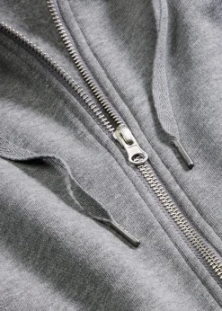 bonprix bonprix Básicos|Ropa Cómoda>Chaqueta de chándal de algodón orgánico puro gris jaspeado moteado