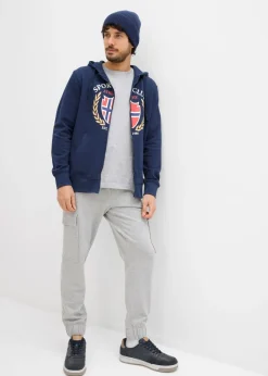 Hombre bonprix bonprix Chaqueta de chándal de algodón puro con capucha