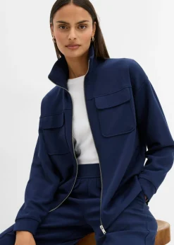 Mujer bonprix bonprix Chaqueta de chándal de mezcla de viscosa ligeramente brillante