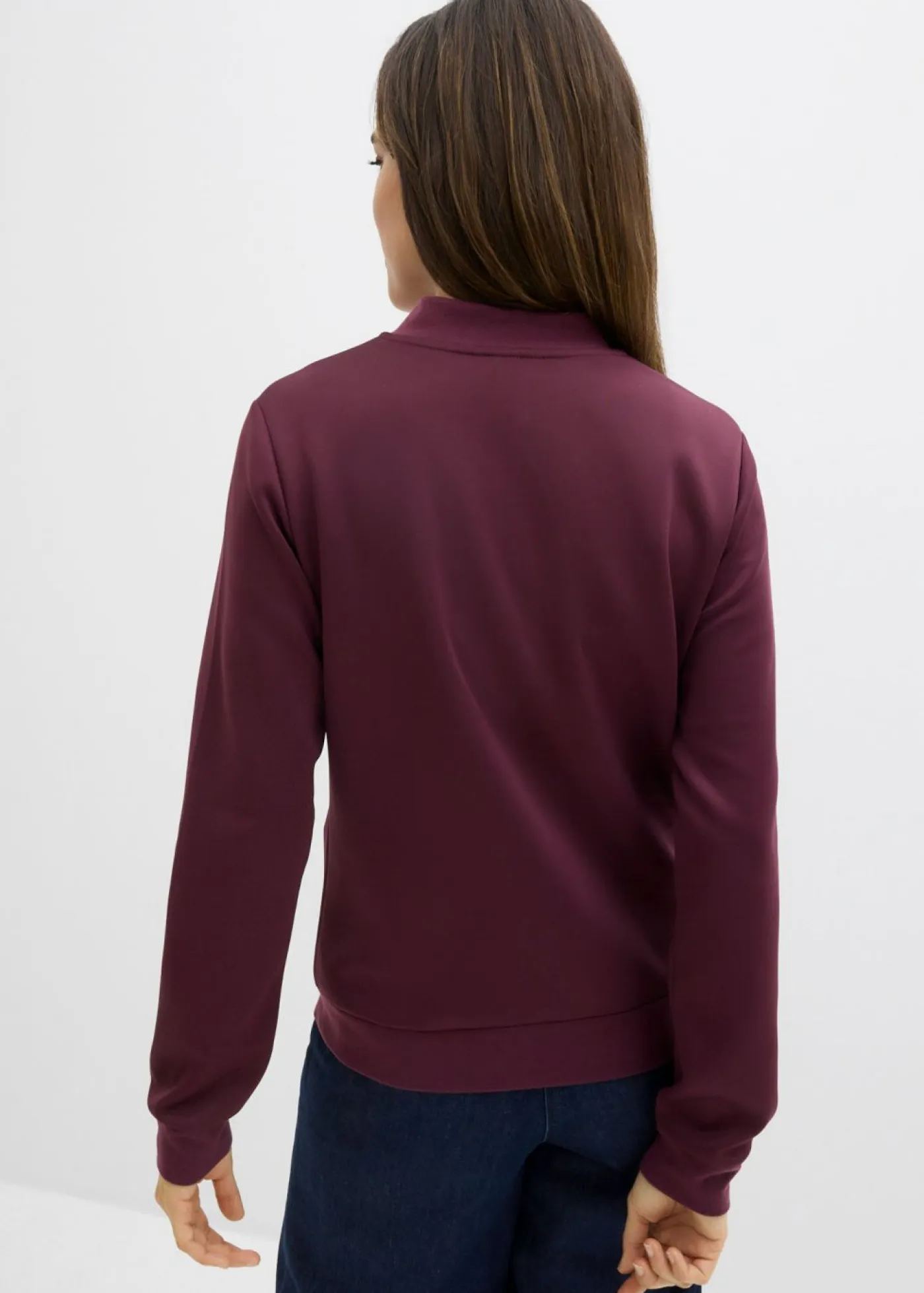bonprix bonprix Básicos|Ropa Cómoda>Chaqueta de chándal de neopreno con cremallera rojo burdeos