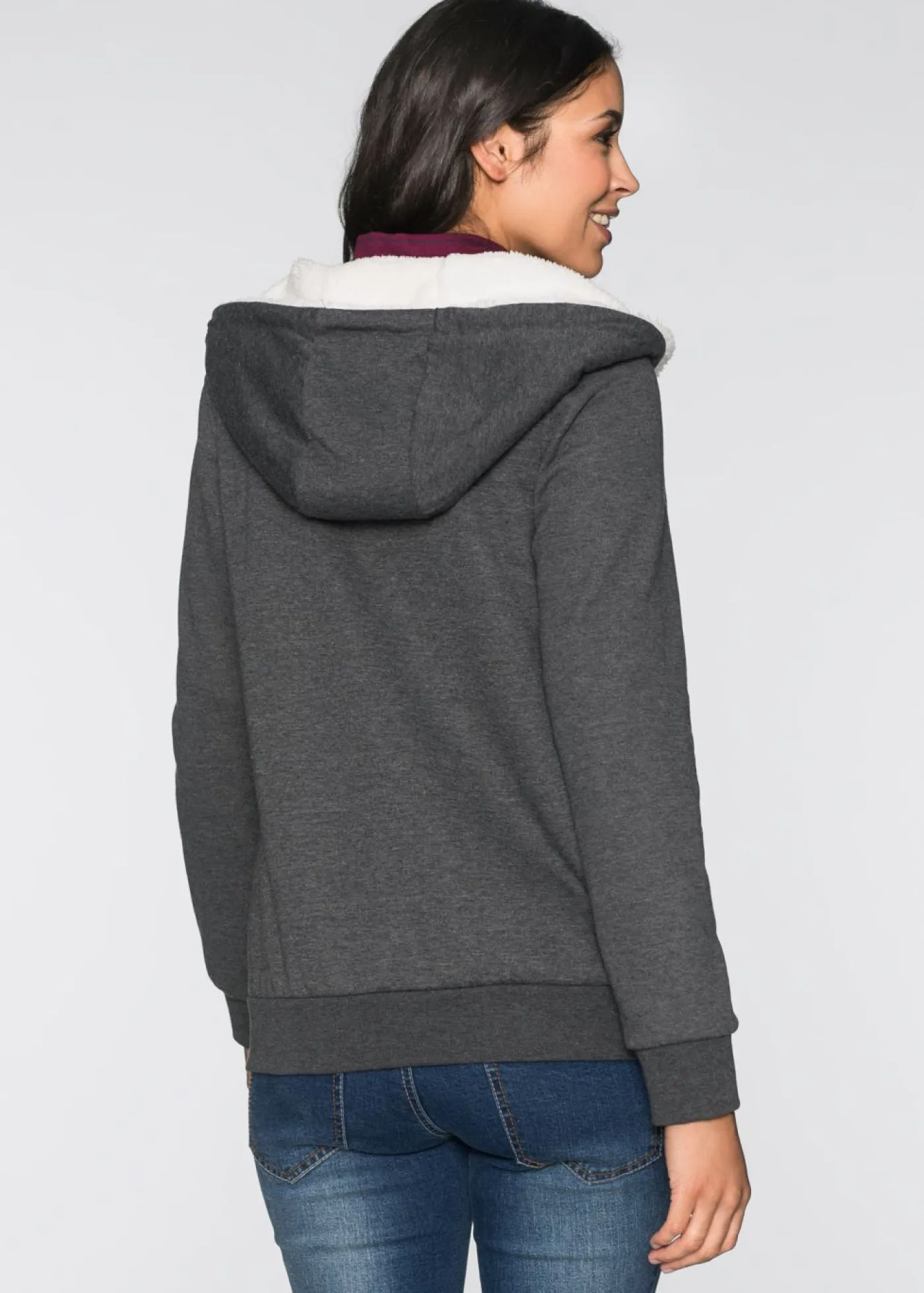 bonprix bonprix Premamá>Chaqueta de chándal premamá y de porteo, 3 en 1, con interior esponjoso Antracita jaspeado